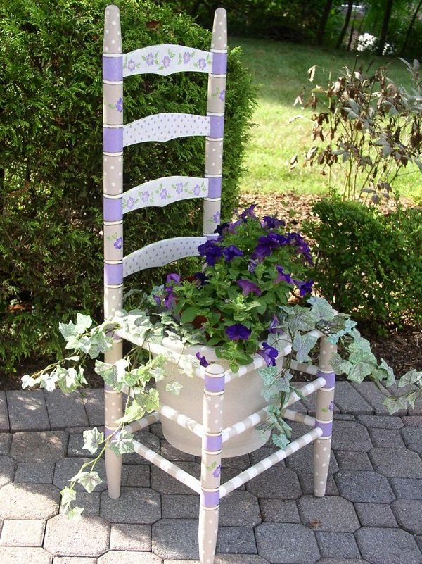 30 Cool Chair Planter Ideas for Home and Garden 5