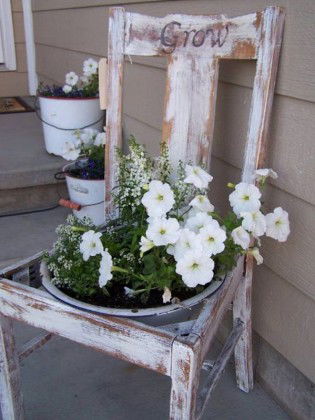 30 Cool Chair Planter Ideas for Home and Garden | Balcony Garden Web