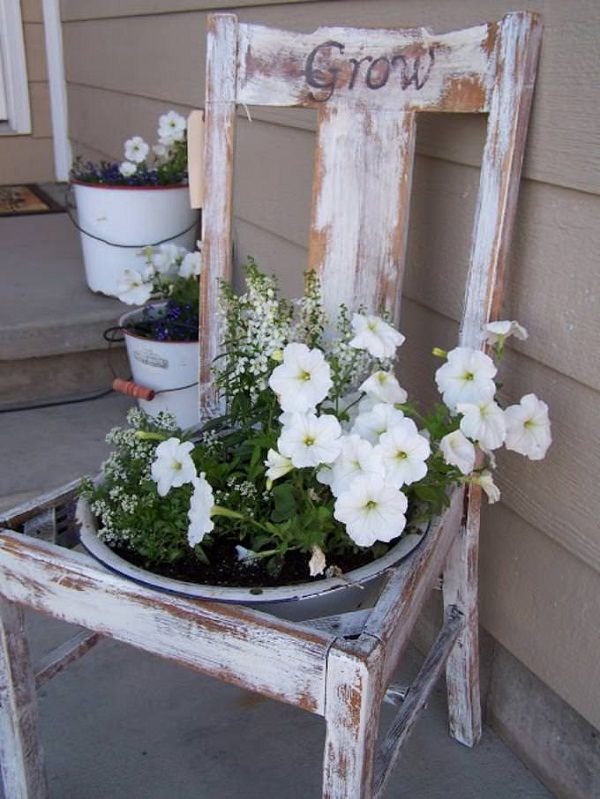 30 Cool Chair Planter Ideas for Home and Garden 2