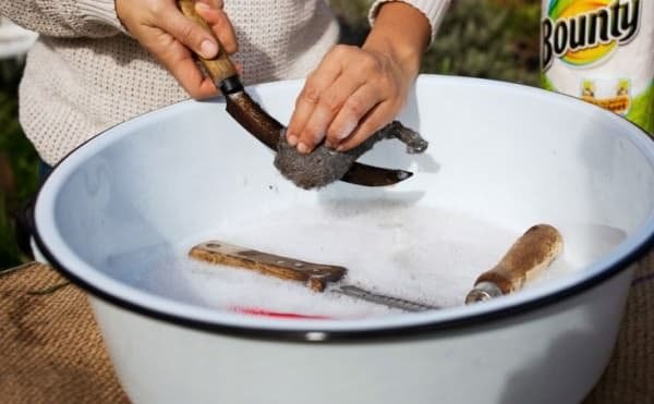 how to clean garden tools with baking soda 2