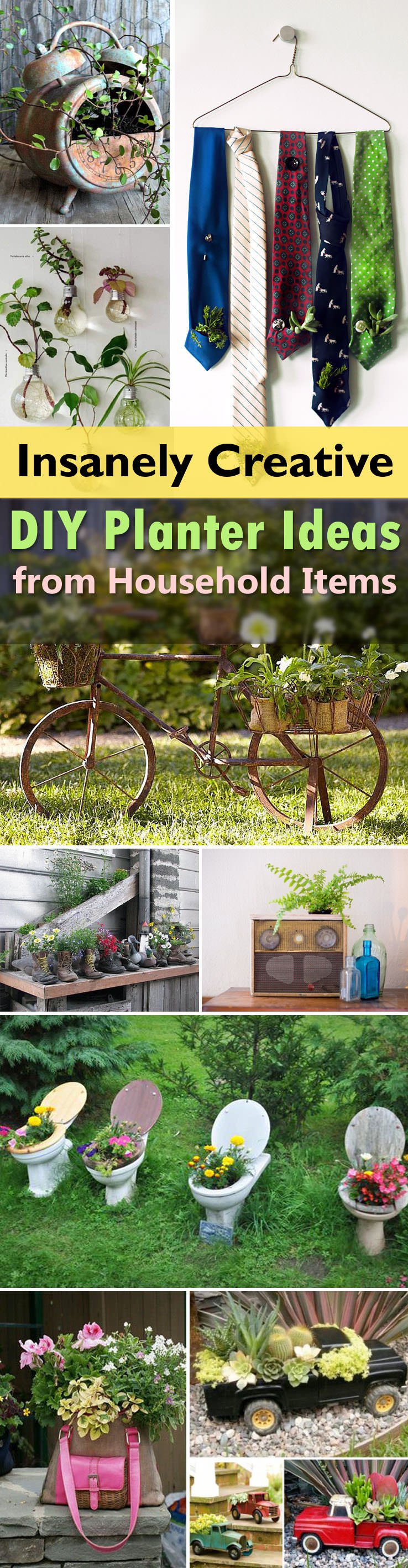See these 29 insanely creative planter ideas that you can make from household items with their DIY tutorials.