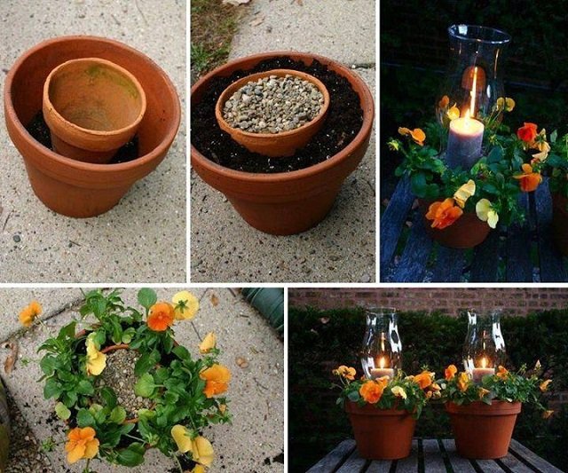 potted candle planter