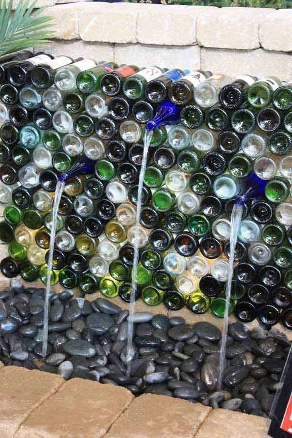 wine bottles in garden 7