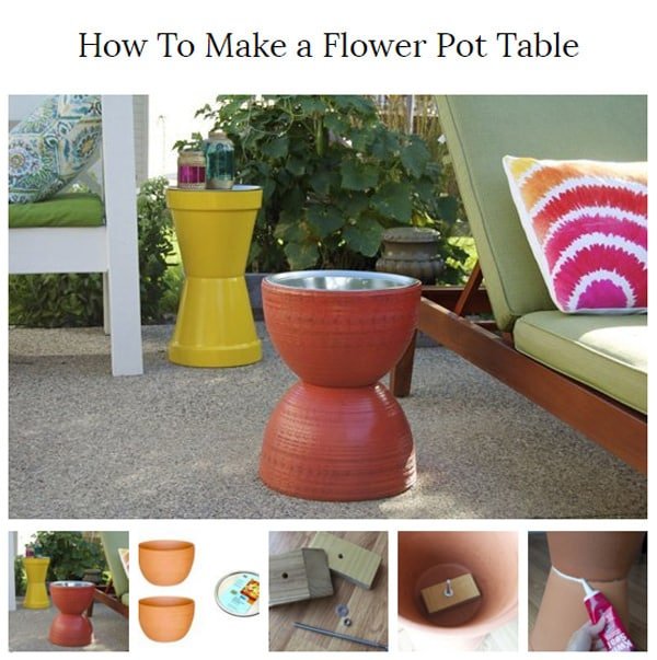 how to make a flower pot table diy idea 3