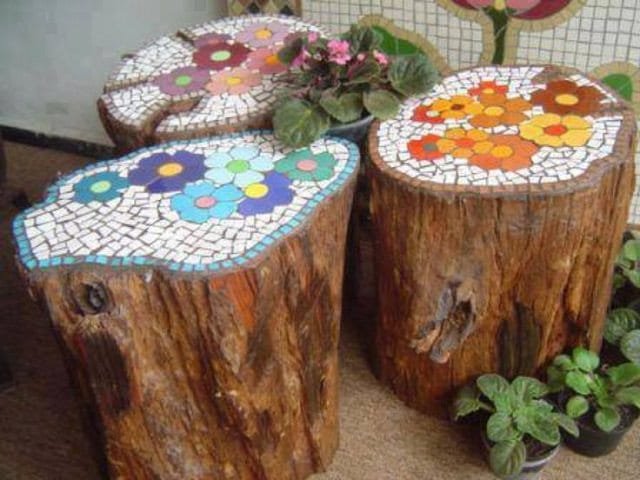 Mosaic Tree Stump