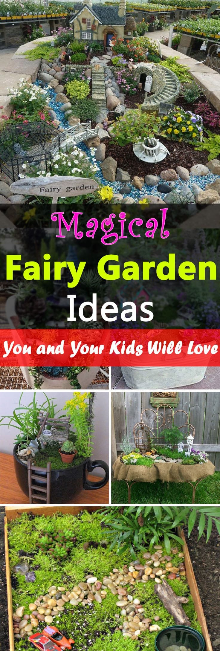 18 Magical Fairy Garden Ideas--The kids will love them, and you too. These cute looking fairy gardens are really amazing. They're inexpensive also and you can easily make them from unused, recycled materials.