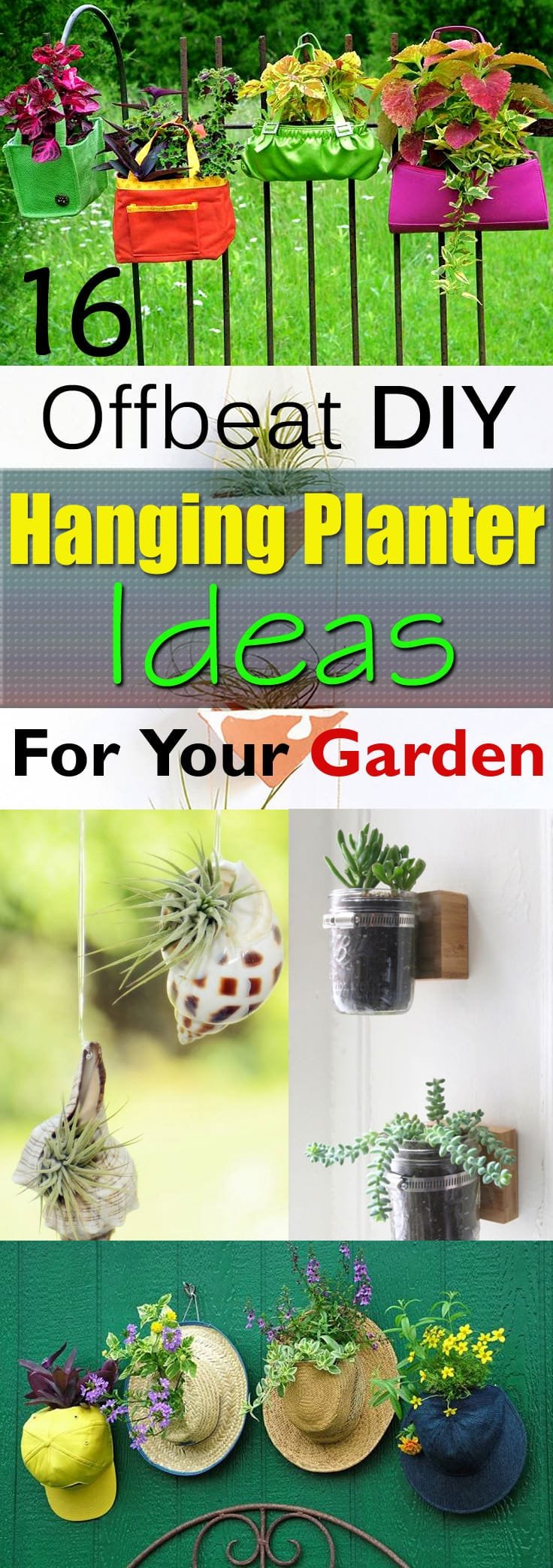 If you're looking for some OFFBEAT ideas for growing plants indoors or outdoors, these DIY hanging planter ideas are worth looking at!