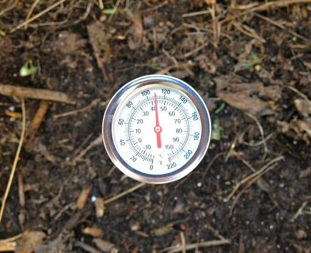 You can also check your compost temperature with a compost thermometer. Here is more on it.
