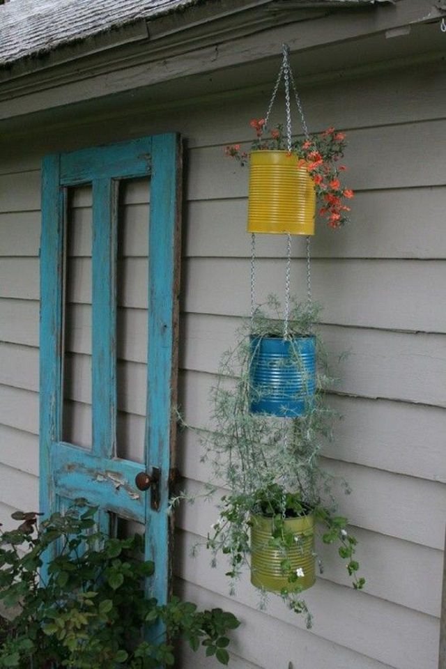 tin can hanging planter