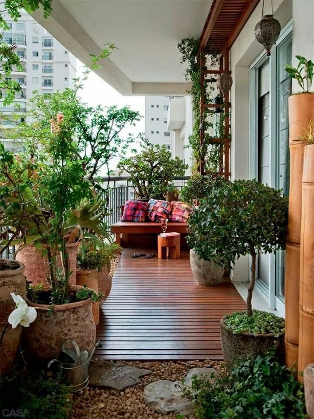 large balcony garden