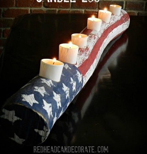 4th of July Decoration Ideas American Flag Candle
