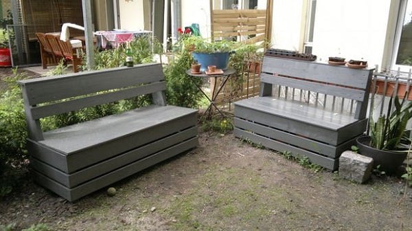 a garden storage bench