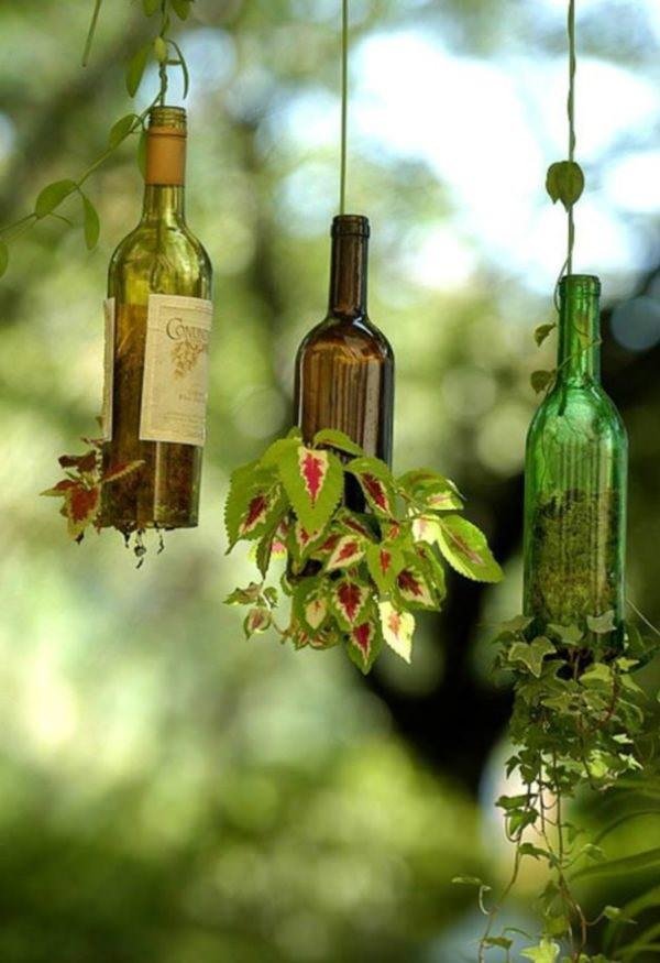 DIY Wine Bottle Planters