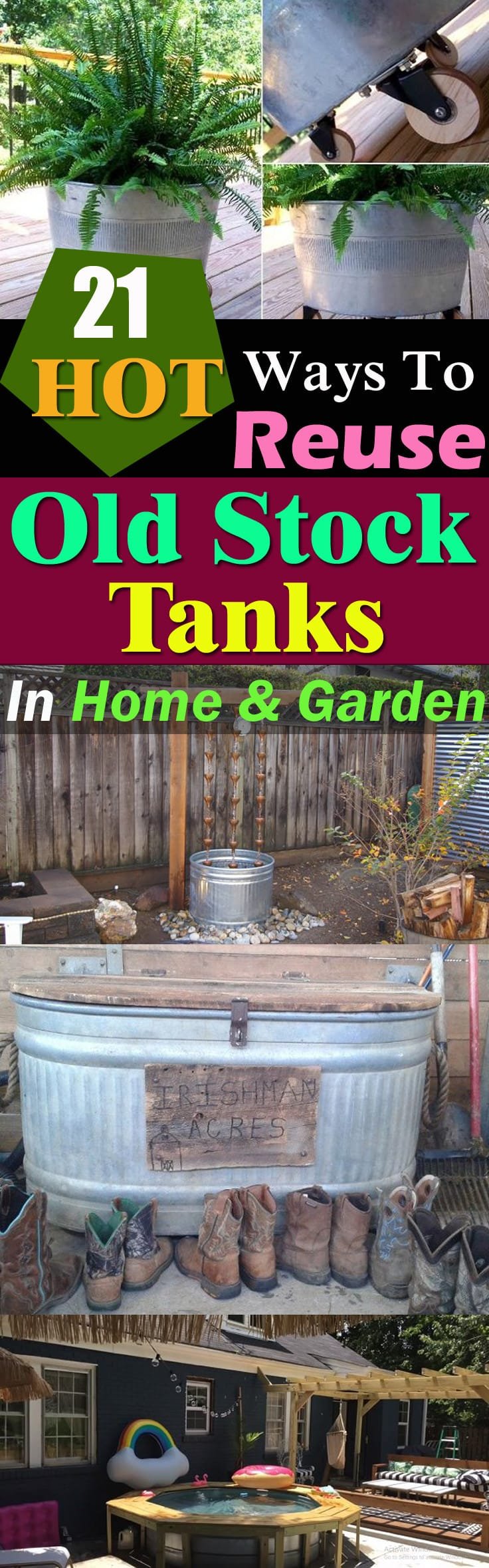 Super practical DIY stock tank ideas for your home and garden. Convert and repurpose them into something useful!