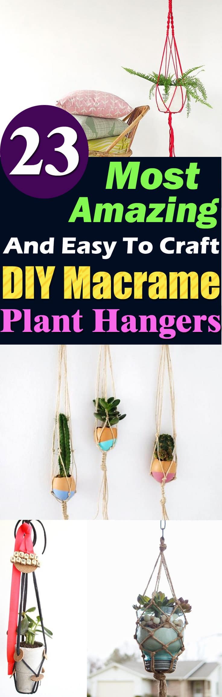 Macrame plant hangers are becoming popular, they're a stylish way to create hanging planters out of ordinary pots!