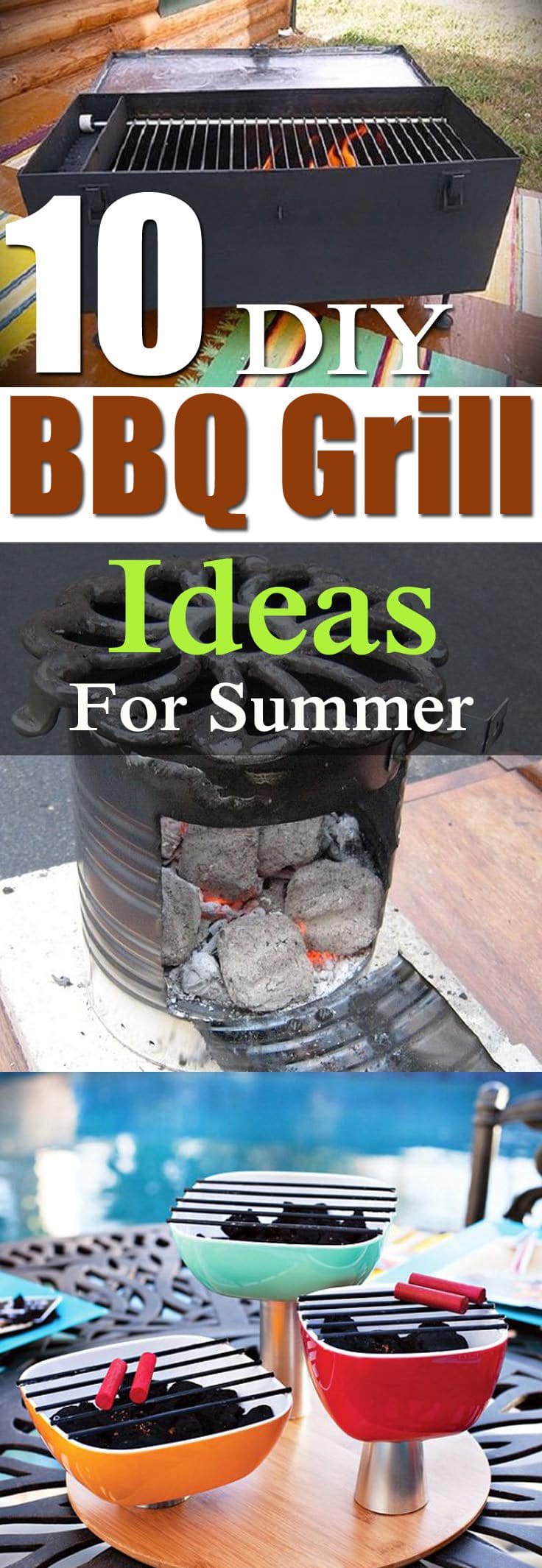 10 DIY BBQ Grill Ideas that are inexpensive and easy to follow for the summer, so that you can enjoy outdoor grilled recipes in your backyard or balcony!