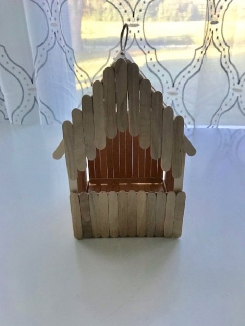 Craft Stick Birdhouse Idea