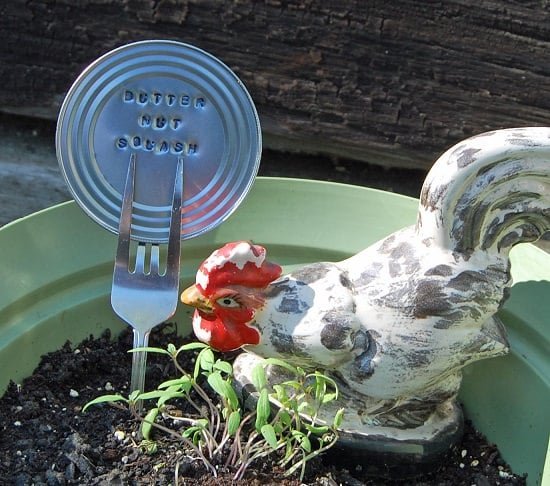 Recycled Can Lids Garden Marker