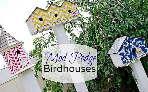 DIY Mod Podge Birdhouses