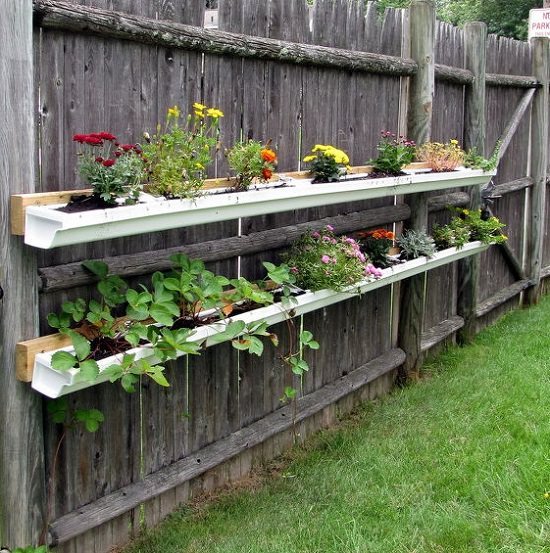 Vertical DIY Rain Gutter Garden 