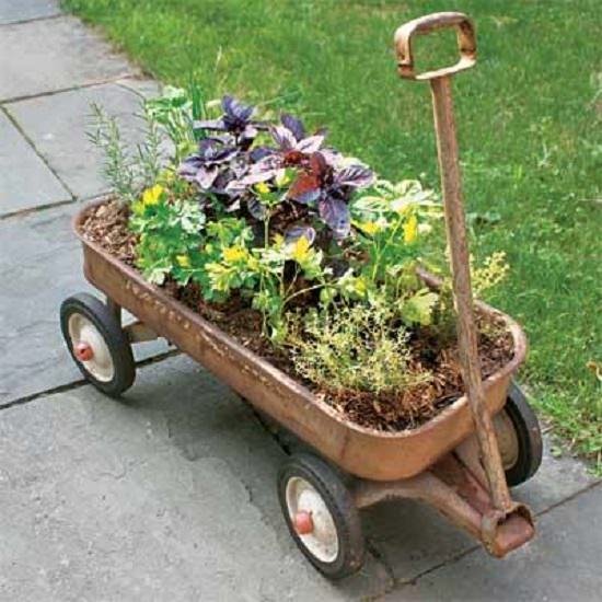 upcycled Herb Planter Wagon