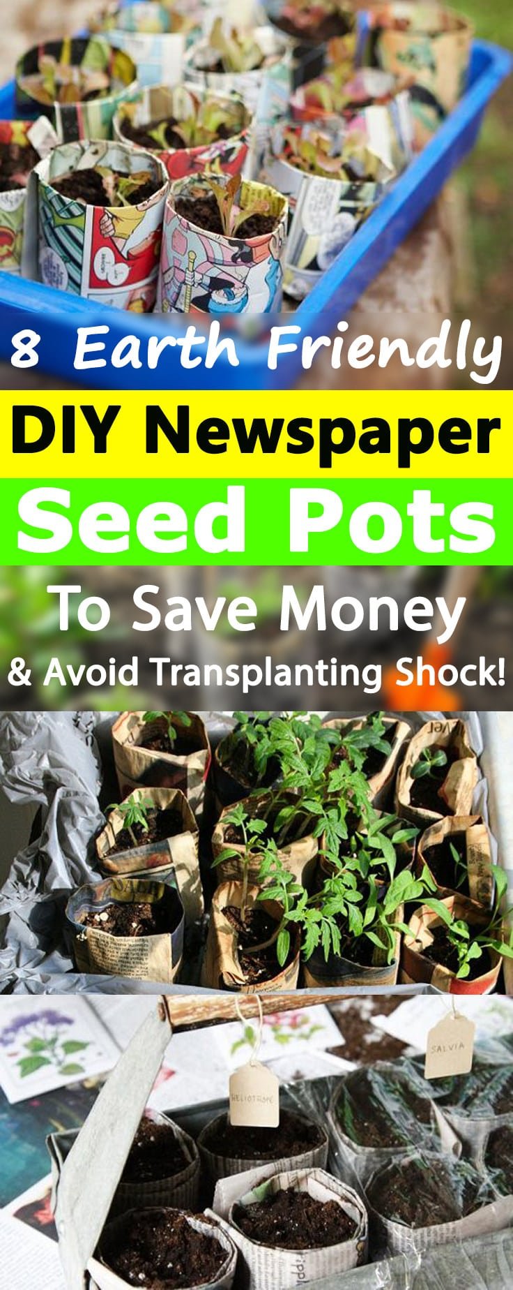 Save money, stop transplanting shock, and go earth-friendly way by creating these free, biodegradable, soil-friendly DIY Newspaper Pots!