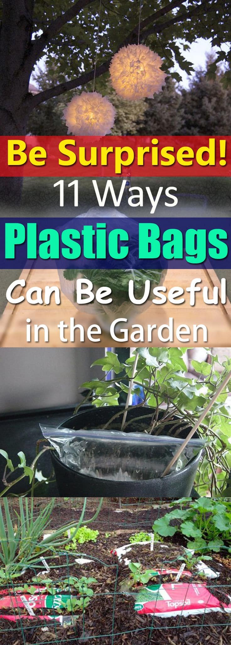 You don't believe but plastic bags can be so useful in the garden. Find out 11 DIY Ideas!
