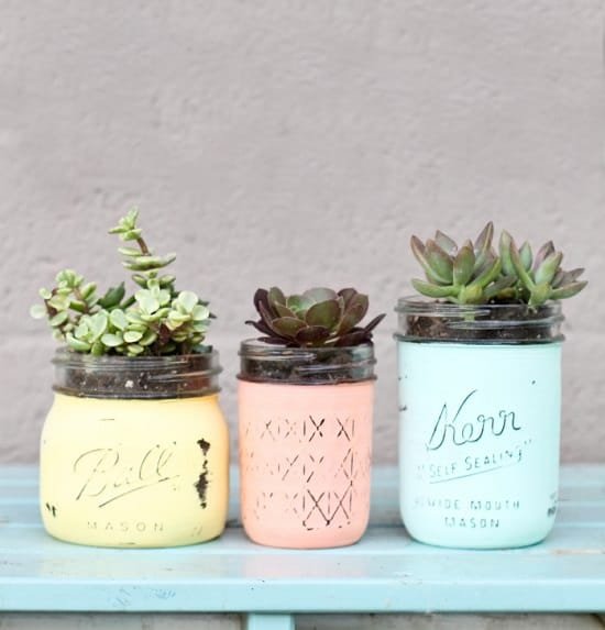 Mason Jar Succulent Pots