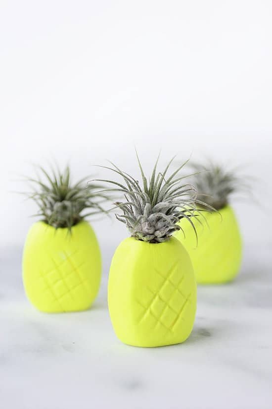 DIY Neon Pineapple Planter