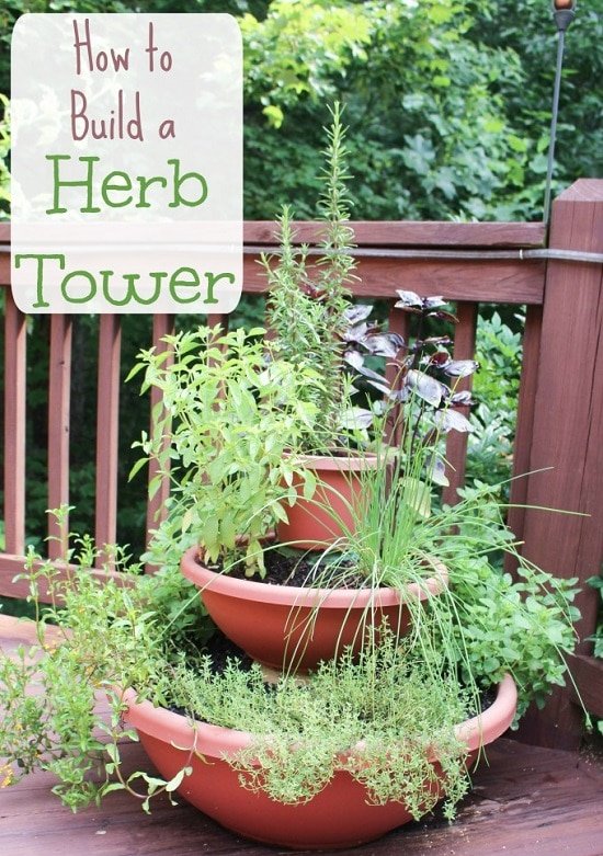 diy herb tower ideas
