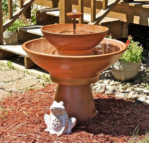 Terracotta Fountain in garden 