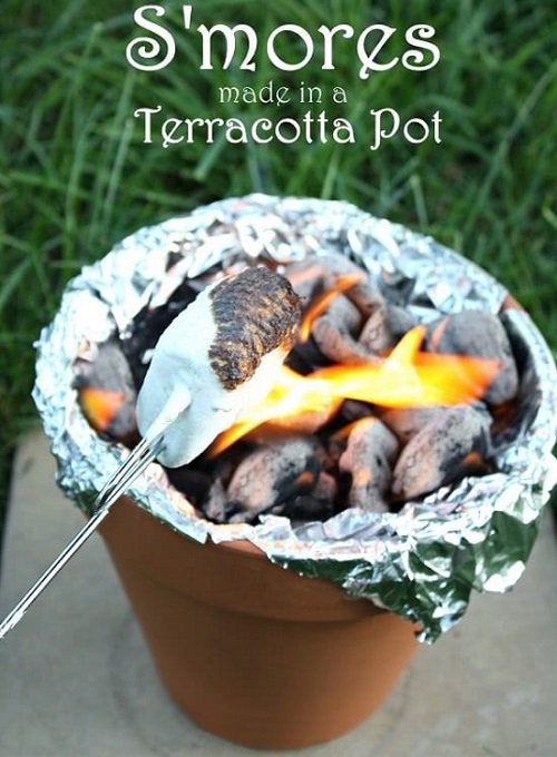 S'mores in a Terracotta Pot