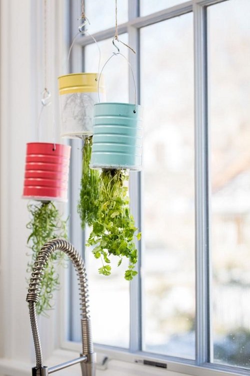 DIY Hanging Indoor Herb Gardens 9
