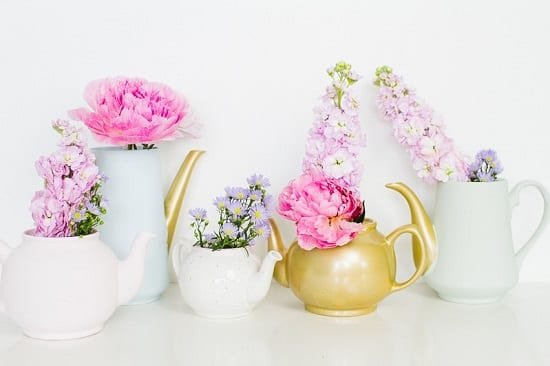 DIY Teapot Flower Vases