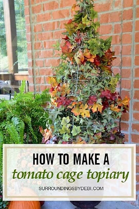 DIY Tomato Cage Topiary for Year-Round Display