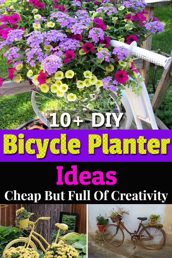 Old bicycles are cheap and easy to find, get one or a few and install them on your entryway or garden with some creativity.