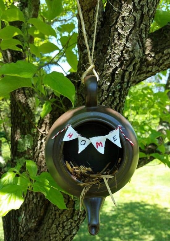 diy teapot ideas--Create a birdhouse