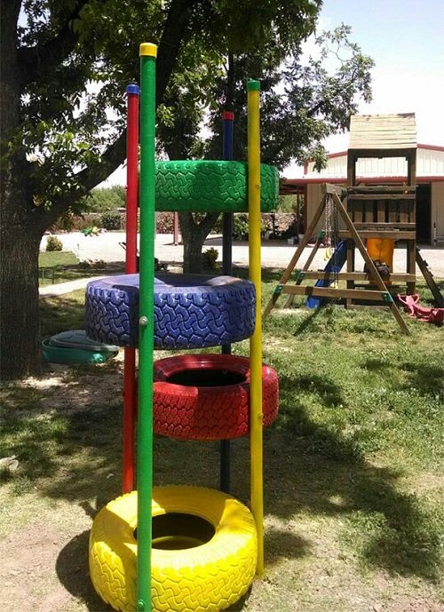 Tire Garden Play Area with Tires