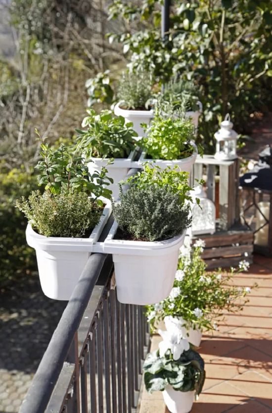 deck railing planter ideas