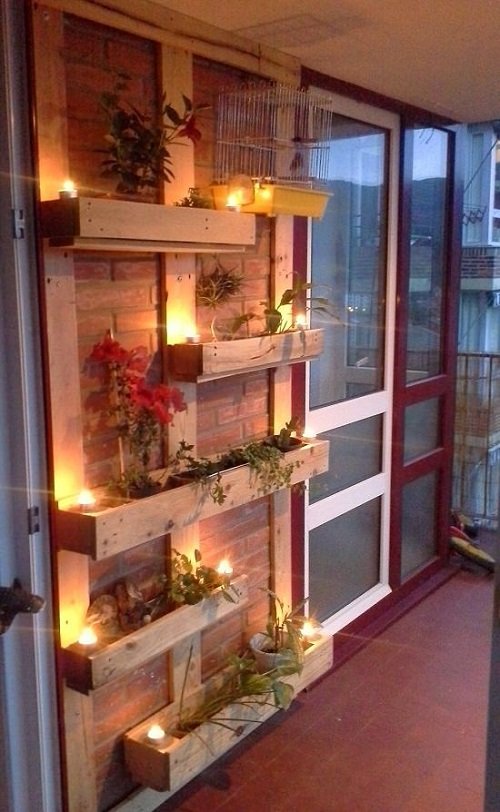 Balcony Wooden Wall Planters from Pallets