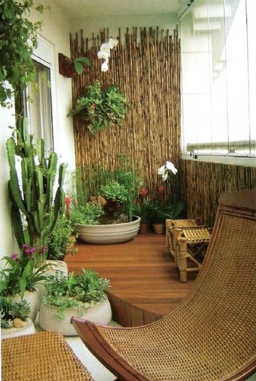 Apartment Balcony With Container Water Garden