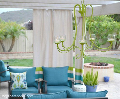 diy outdoor chandelier idea
