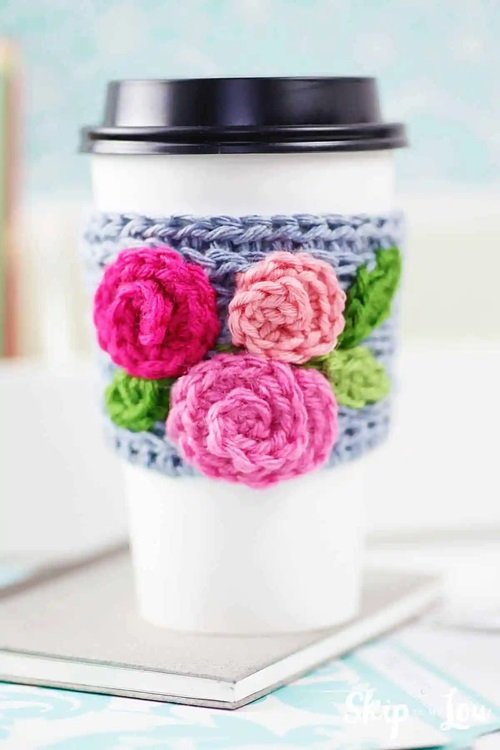 Crochet Rose Plant on table