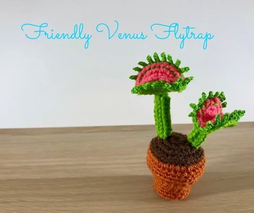 DIY Venus Flytrap Crochet in pot