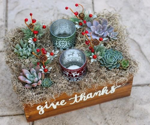 Eye-Catching Succulent Christmas Table Decoration Designs 11