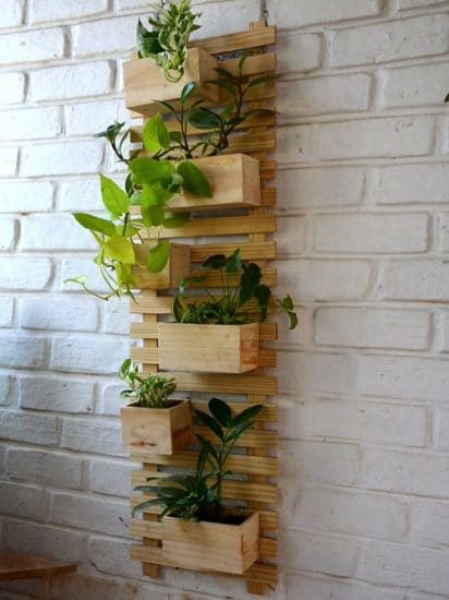 Old Wooden Boards Used to Create Brilliant Vertical Gardens