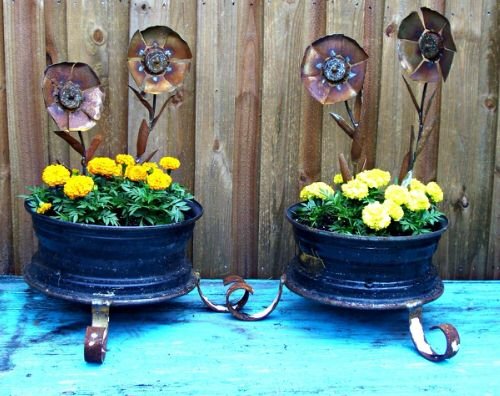 Old Garage Items Turned Into Cool Gardening Things 6