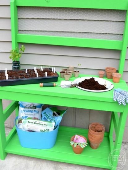 35 Free DIY Potting Bench Plans & Projects | Balcony Garden Web