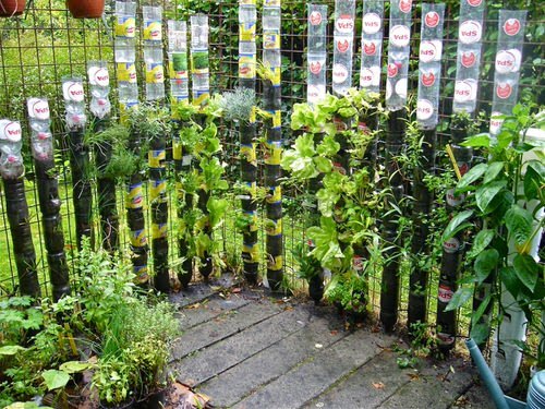 DIY Bottle Tower Garden Ideas