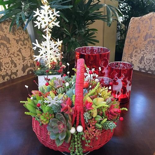 Eye-Catching Succulent Christmas Table Decoration Designs 19